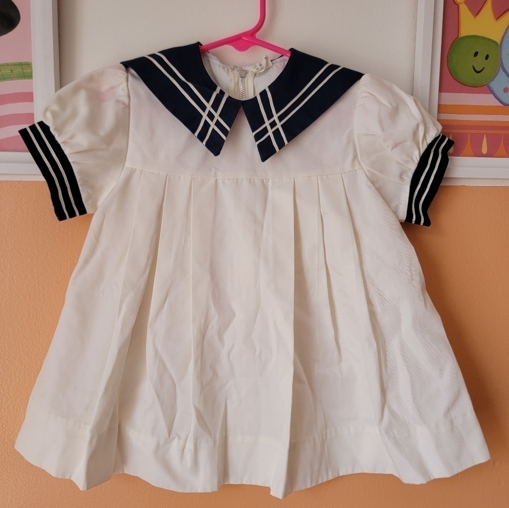 Vintage 80's Sailor Dress off white size 3t